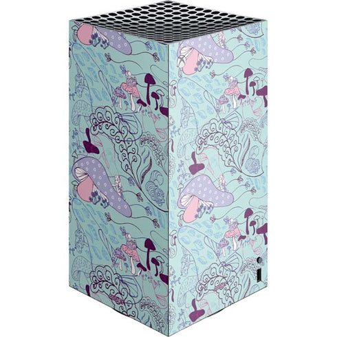 Disney Alice in Wonderland (animated) Mushrooms Print Pattern XBox Series X Digital Edition Console Skin